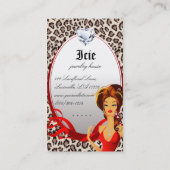 Jewelier Diamonds Red Leopard Beige Visitenkarte (Rückseite)