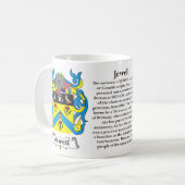 Jewell Familien-Wappen Tasse (Vorderseite Links)