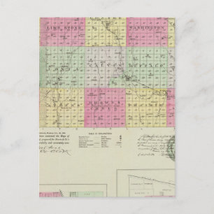 Jewell Landkreis, Mankatoand Burr Oak, Kansas Postkarte