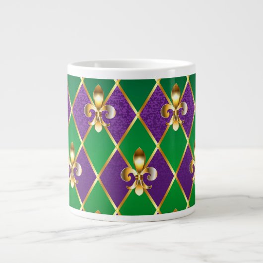 Jewelry Background Mardi Gras Jumbo-Tasse (Vorderseite)