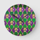 Jewelry Background Mardi Gras Runde Wanduhr (Vorderseite)