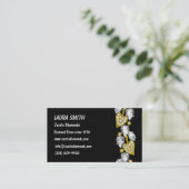 JEWELRY CUSTOMIZABLE BUSINESS CARD - Black Visitenkarte (Stehend Vorderseite)