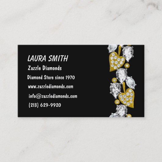 JEWELRY CUSTOMIZABLE BUSINESS CARD - Black Visitenkarte (Vorderseite)