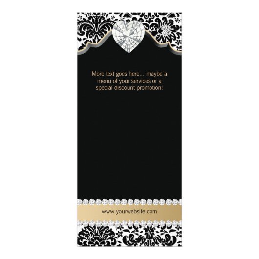 Jewelry Damask Beige Blumensalon Wellness-Center M Werbekarte (Hinten)