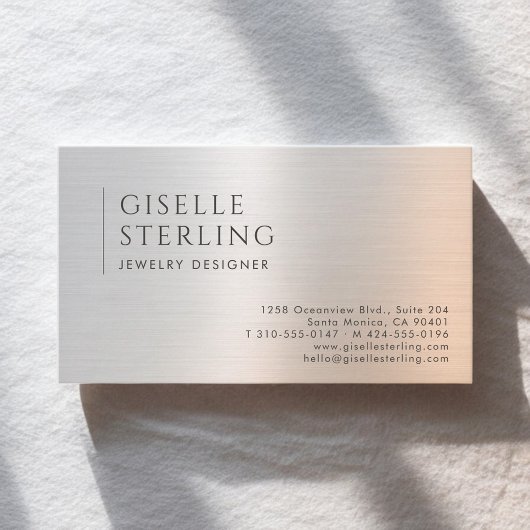 Jewelry Designer Brushed Metal Visitenkarte