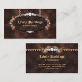 Jewelry Handbag Purse Leather Suede Chocolate Visitenkarte (Vorne/Hinten)