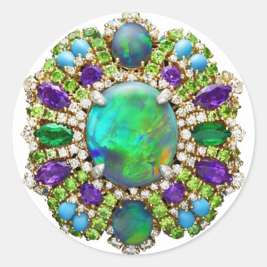 Jewelry Mandala Runder Aufkleber (Vorderseite)