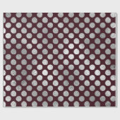 Jewelry Maroon Burgundy Silver Dots Vip Geschenkpapier (Flach)