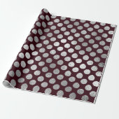 Jewelry Maroon Burgundy Silver Dots Vip Geschenkpapier (Ungerollt)