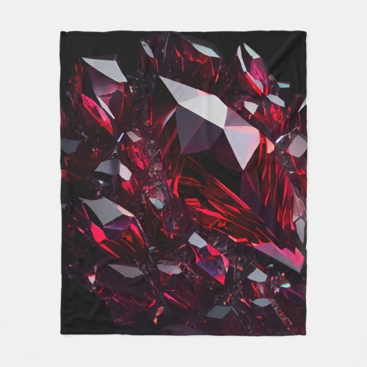 Jewels Gemstone Ruby Crystal Fleecedecke (Vorderseite)