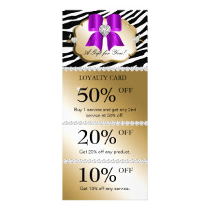Jewels Wellness-Center Marketing Cards Zebra Gold Werbekarte