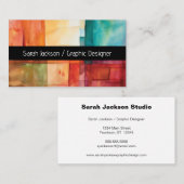 Jeweltone Color Blocks Graphic Artist Visitenkarte (Vorne/Hinten)