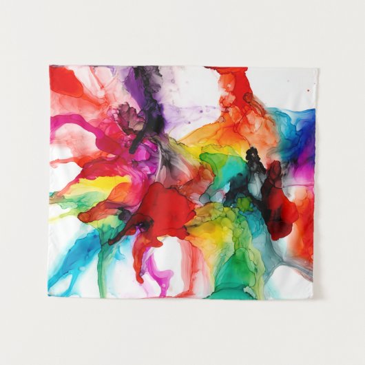 Jeweltone Prism - Aquarell Wandteppich (Vorderseite (Horizontal))