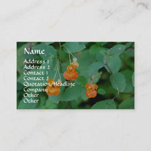 Jewelweed Nature Fotografy Business Card Visitenkarte (Vorderseite)