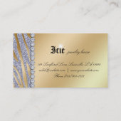 Jewerly Visitenkarten Diamonds Red Zebra Visitenkarte (Rückseite)