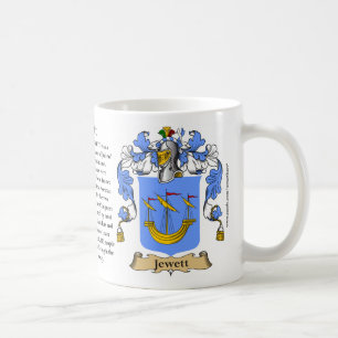 Jewett, der Ursprung, die Bedeutung und das Wappen Kaffeetasse