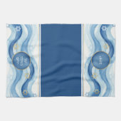 Jewish Al Netilat Yadayim Blue Water Handwäsche Geschirrtuch (Horizontal)