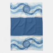 Jewish Al Netilat Yadayim Blue Water Handwäsche Geschirrtuch (Vertikal)