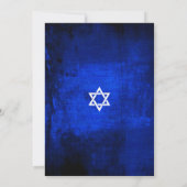 Jewish Bar Mitzvah Blue Watercolor Einladung (Rückseite)