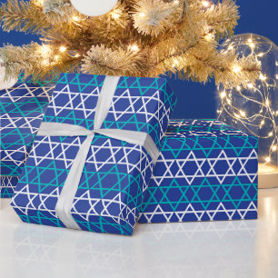 Jewish Blue Star Muster Geschenkpapier