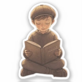 Jewish Boy Reading Book – Cute & Meaningful Design Aufkleber