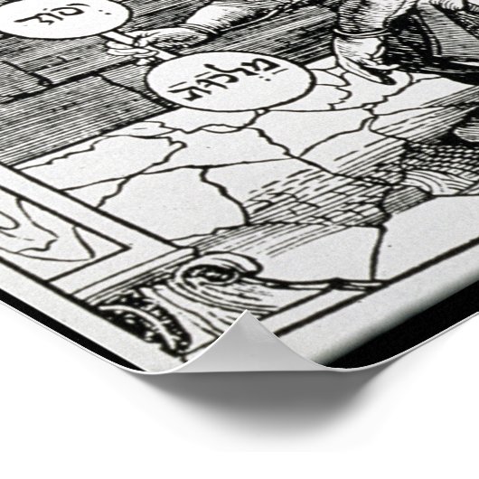 Jewish cabbalist holding a sephiroth poster (Ecke)