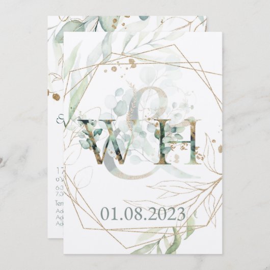 Jewish Chuppah Eucalyptus Gold Customizing (Vorne/Hinten)