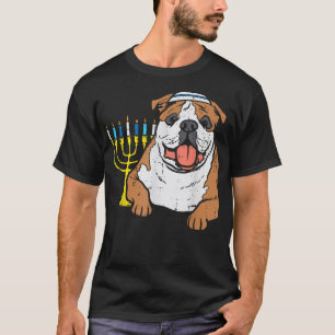 Jewish English Bulldog Dog Hanukkah Pajamas Chanuk T-Shirt