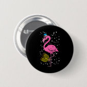 Jewish Flamingo Menorah Bird Lover Hanukkah Button (Vorne & Hinten)