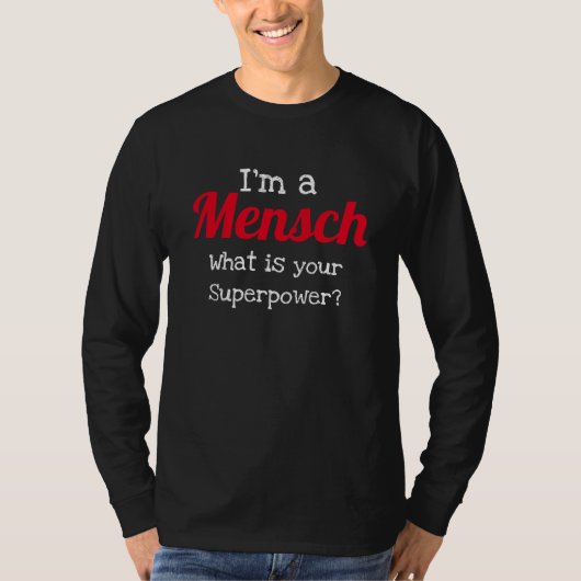 Jewish Funny Shirt - Ich bin ein Mensch Superpower (Vorderseite)