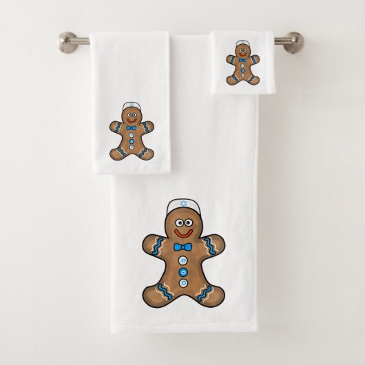 Jewish Gingerbread Man Chrismukkah Bath Handtuch S Badhandtuch Set (Insitu)