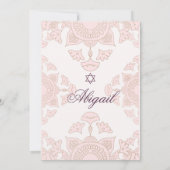 Jewish Girl Custom Baby Naming Pink Einladung (Rückseite)