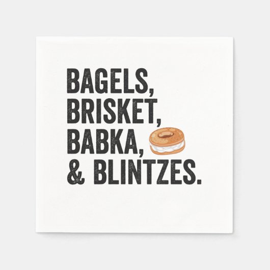 Jewish Hanukkah Bagels Brisket Bakka Blintzes Gesc Serviette (Vorderseite)
