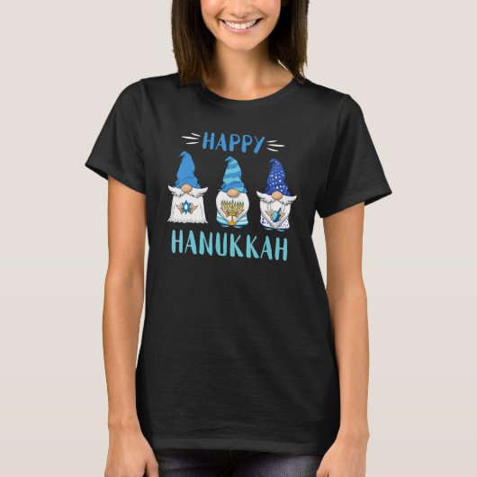 Jewish Hanukkah Gnome Menorah 2022 Happy Hanukkah T-Shirt (Vorderseite)