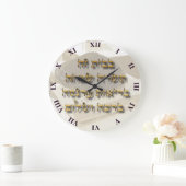 Jewish Home Blessing On Hebrew Ivrit Große Wanduhr (Zuhause)