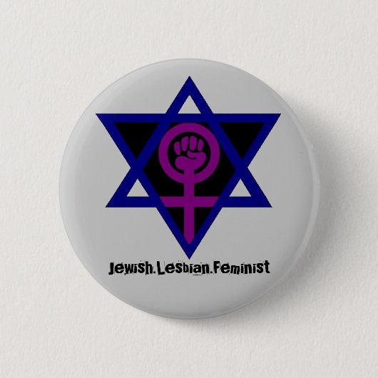 Jewish.Lesbian.Feminist Button (Vorderseite)