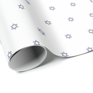 Jewish Magen David marinieren blau-weiß Muster Geschenkpapier