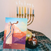 Jewish Man Blowing the Shofar Ram's Horn Greeting Karte