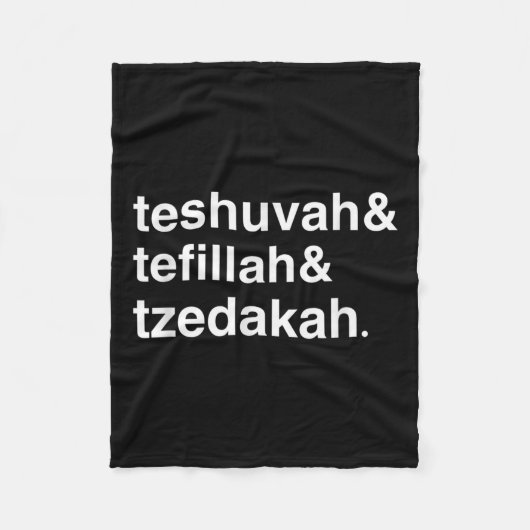 Jewish New Year Yom Kippur Teshuvah Tefillah Tzeda Fleecedecke (Vorderseite)