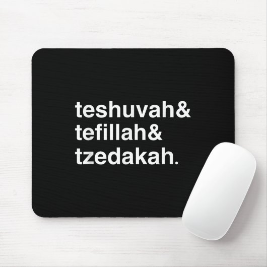 Jewish New Year Yom Kippur Teshuvah Tefillah Tzeda Mousepad (Mit Mouse)