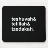 Jewish New Year Yom Kippur Teshuvah Tefillah Tzeda Mousepad (Vorne)