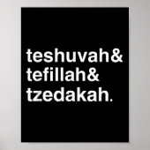 Jewish New Year Yom Kippur Teshuvah Tefillah Tzeda Poster (Vorne)