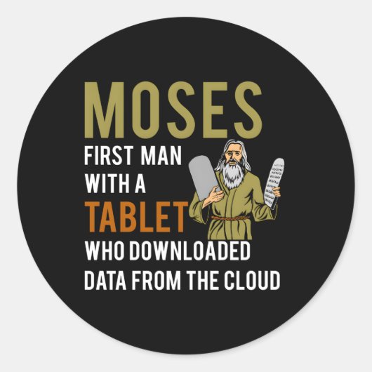 Jewish Passover Moses Tablet Data Cloud Computing Runder Aufkleber (Vorderseite)