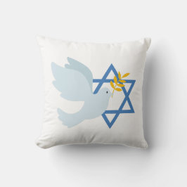 Jewish Peace Dove and Star of David Throw Pillow  Kissen
