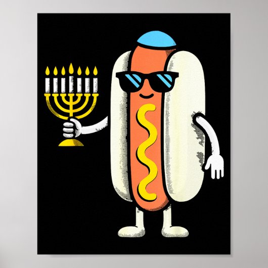 Jewish Pjs Hotdog Funny Food Hanukkah Pajamas Chan Poster (Vorne)