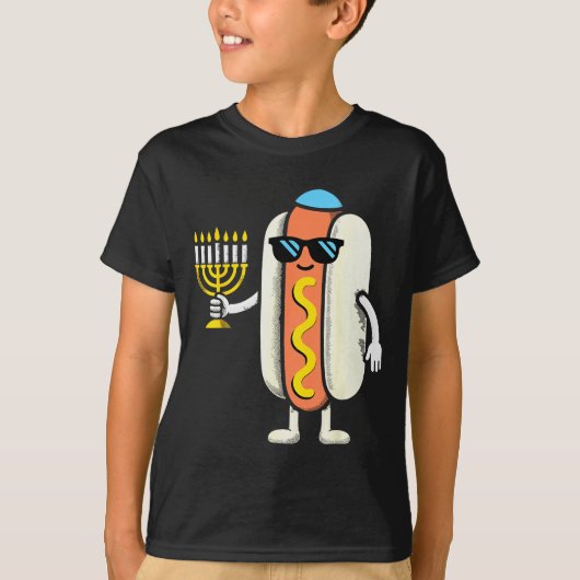Jewish Pjs Hotdog Funny Food Hanukkah Pajamas Chan T-Shirt (Vorderseite)