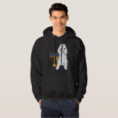 Jewish Poodle Dog Menorah Hanukkah Pajamas Chanuka Hoodie (Vorne ganz)