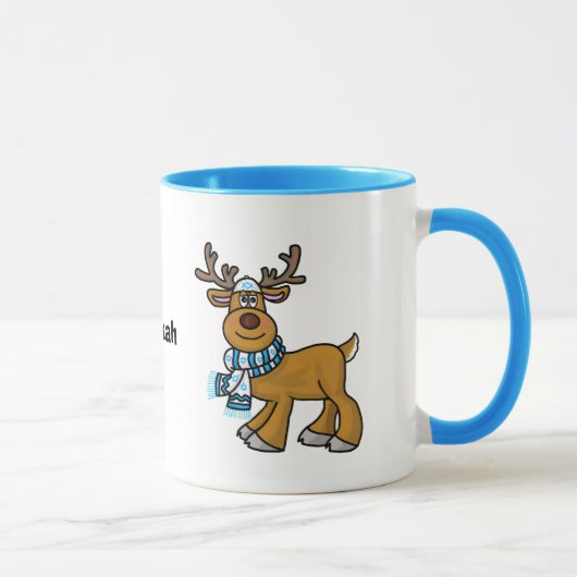 Jewish Reindeer Wearing Yarmulke Chrismukkah Tasse (Rechts)