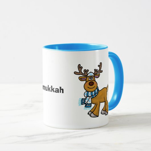 Jewish Reindeer Wearing Yarmulke Chrismukkah Tasse (VorderseiteRechts)