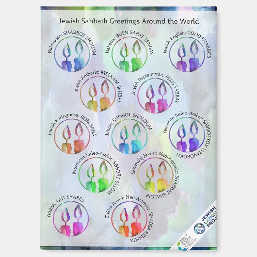 Jewish Sabbath Greetings Around the World Sticker Magnet (Vorderseite)